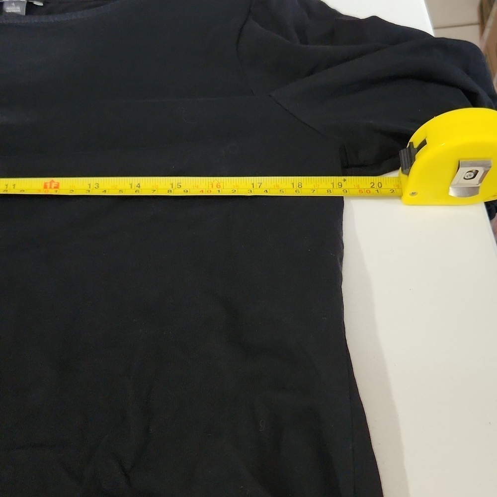 Ann Taylor Factory Blouse Size L Black Balloon Sleeve Top Shirt - Picture 9 of 9